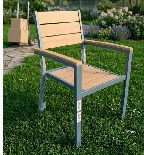 SunVilla Outdoor Patio Chairs Set of 5 Metal and Wood