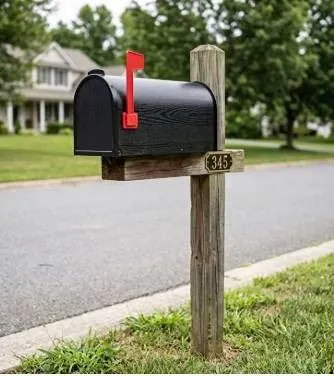 PRO-DF Rural Mailbox Large Capacity Black 10x7x19in
