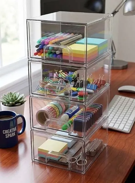 Clear Acrylic 4-Drawer Storage Organizer 7.25x6x4.5 in