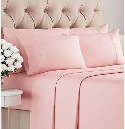 Comfy Bamboo World 4 Piece Queen Sheet Set Pink