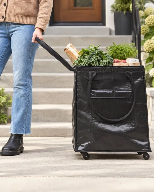 CleverMade Foldable Tote Bag on Wheels, 75lb Capacity