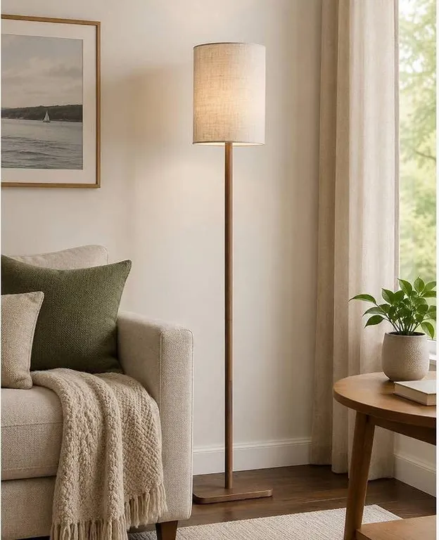 Kornoya Light Brown Metal Floor Lamp 65 Inch