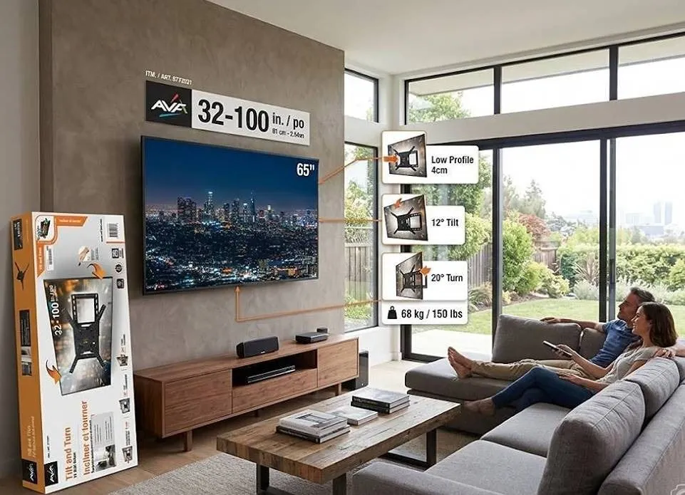 AVF Tilt and Turn TV Wall Mount 32-100" 68kg Max