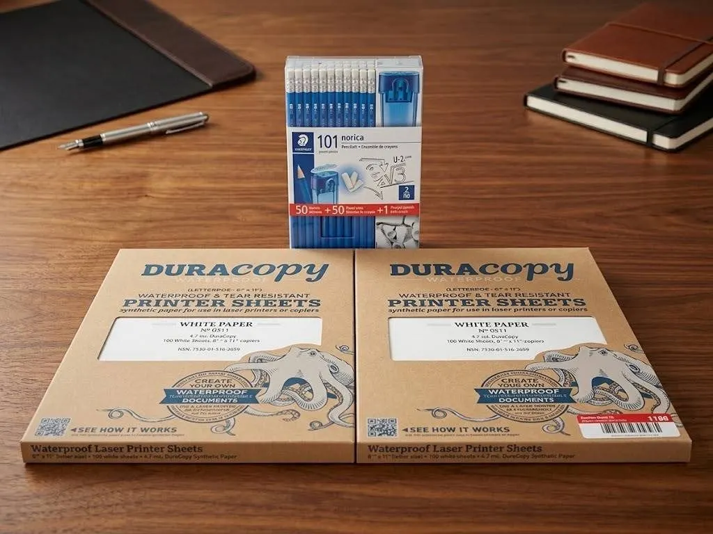 DuraCopy Waterproof 8.5x11 Printer Sheets 100 Ct