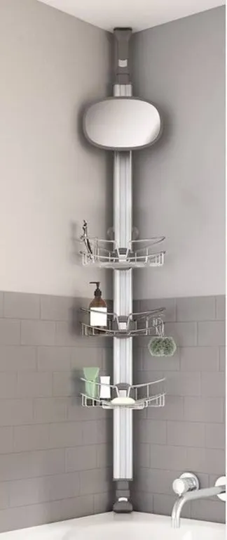 Artika Neptune Adjustable Shower Caddy with Mirror