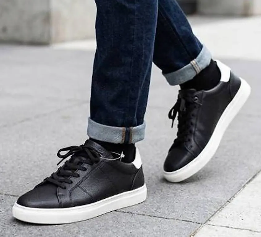 Aldo Black and White Leather Sneakers Size 9