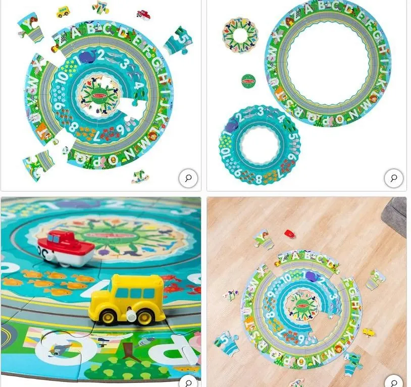 Melissa & Doug Tracks Floor Puzzle Set With Vehicles