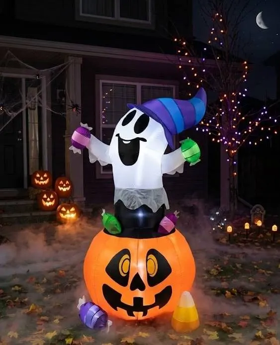 Joiedomi 5FT Inflatable Gripping Candy Ghost with LED Lights