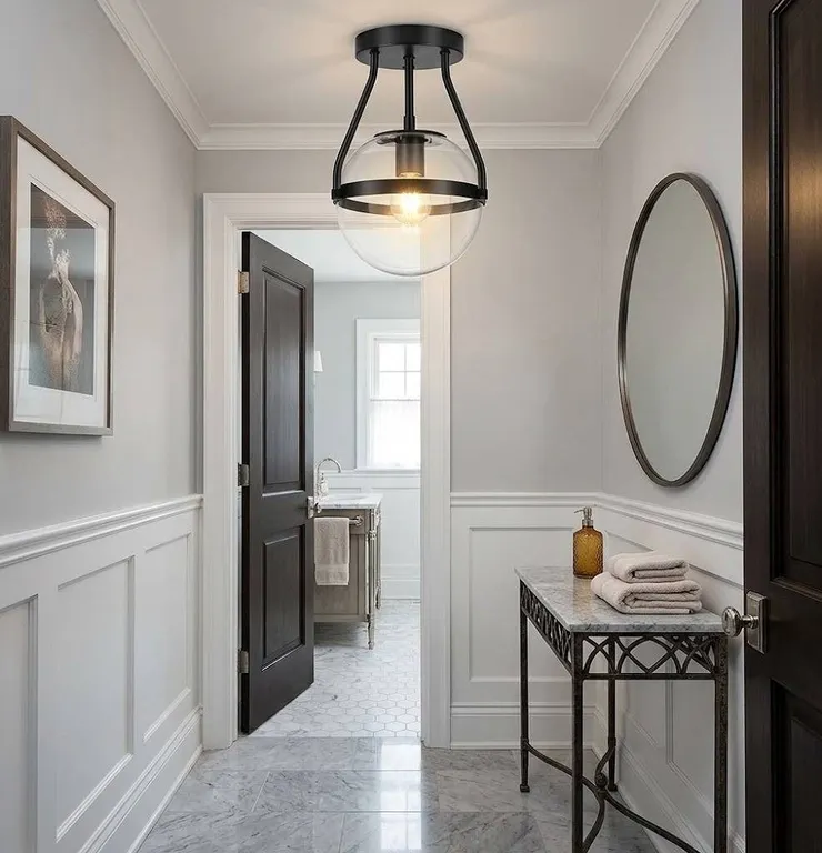 Bagood 6" Globe Semi Flush Mount Ceiling Light Fixture