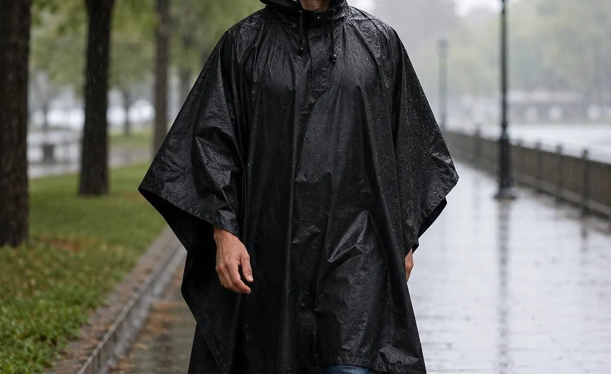 MIRA Safety M4 Military Poncho, Black, Medium