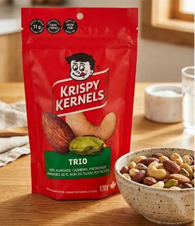 Krispy Kernels Trio Almonds Cashews Pistachios 8X170g