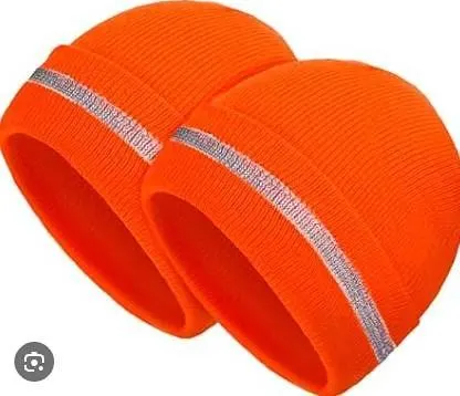 Zenith Hi-Viz Orange Knitted Hat with Reflective Stripe, 2 Pack