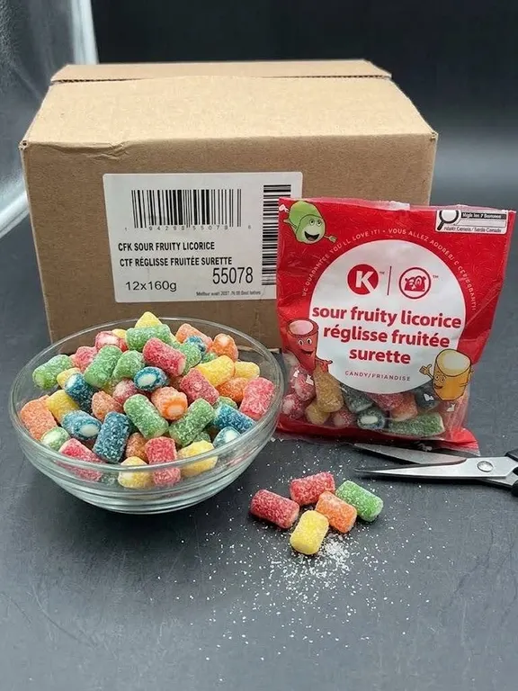 Kosher Sour Fruity Licorice Candy 12x160g