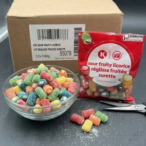Kosher Sour Fruity Licorice Candy 12x160g