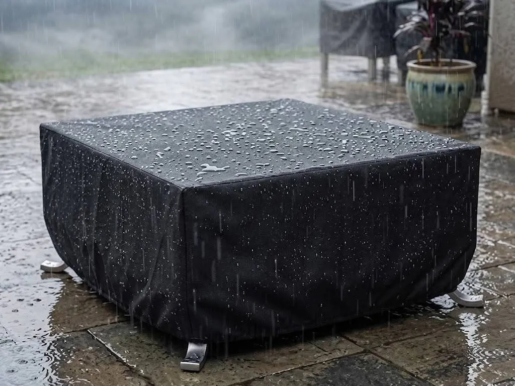 Amazon Basics Square Patio Fire Table Cover 44x44x22in Black