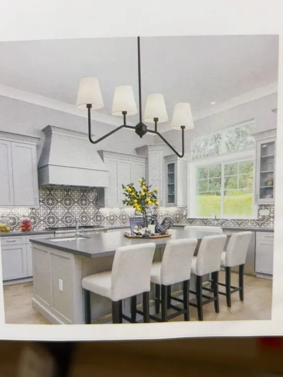 Modern Six-Light Chandelier, Black Metal, 54x34x16 cm