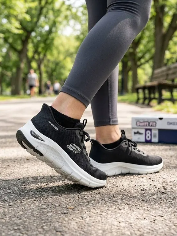 Skechers Swift Fit Black Shoes Size 8 Womens