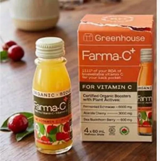 Lot of 2 - Greenhouse Farma-C+ Organic Vitamin C Booster 4x60 mL