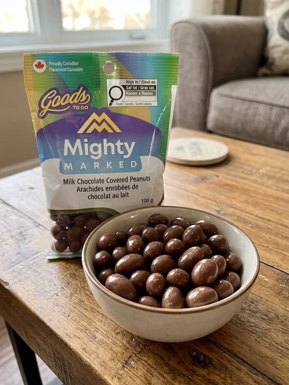 Mighty Marked Milk Chocolate Covered Peanuts 100g, 12 Pack