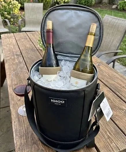 Igloo Luxe Black Cooler Bag for 2 Bottles