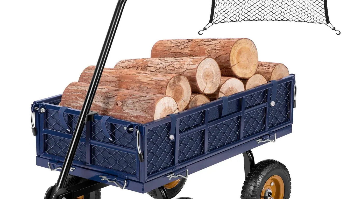 Vivosun Heavy-Duty Steel Dump Garden Cart