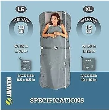 Klymit Nest LG Sleeping Bag Liner Bamboo Fabric