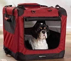 Amazon Basics 36 in Folding Soft Pet Crate Red