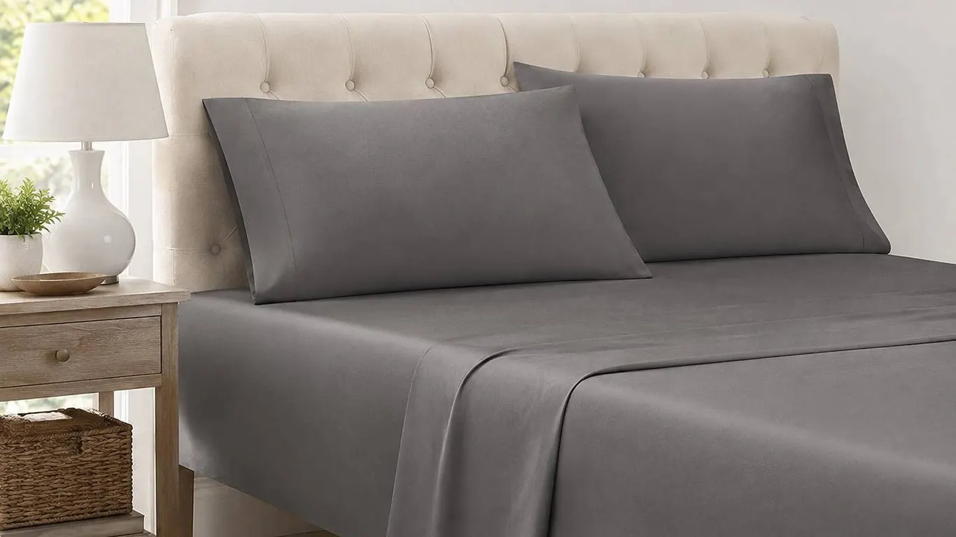 Comfy Bamboo World 4 Piece Queen Sheet Set Grey