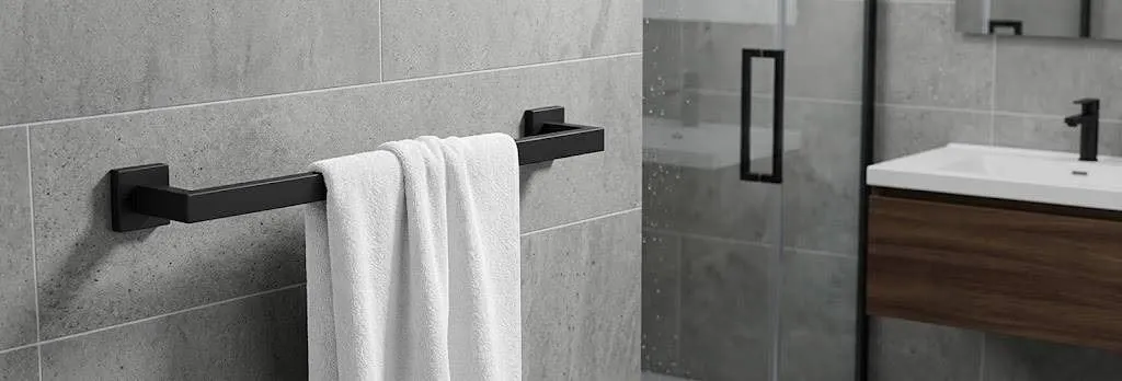 LINKAS FTC-2013BL Matte Black Towel Bar