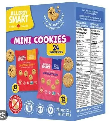 Allergy Smart Mini Cookies Variety Pack 600g (24 Packs)