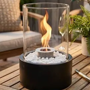 JHY Design Tabletop Fireplace Extra Large Black