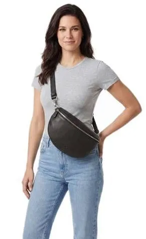 Siriano Genuine Leather Sling Bag Black