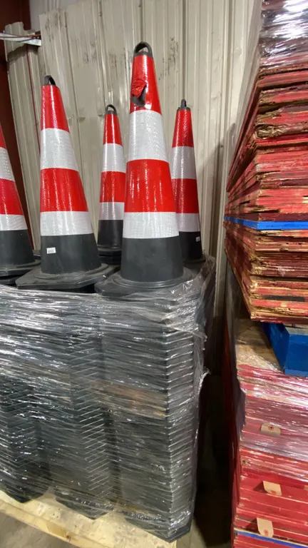 STACK OF APPROX 42 NEW INDUSTRIAL TRAFFIC CONES