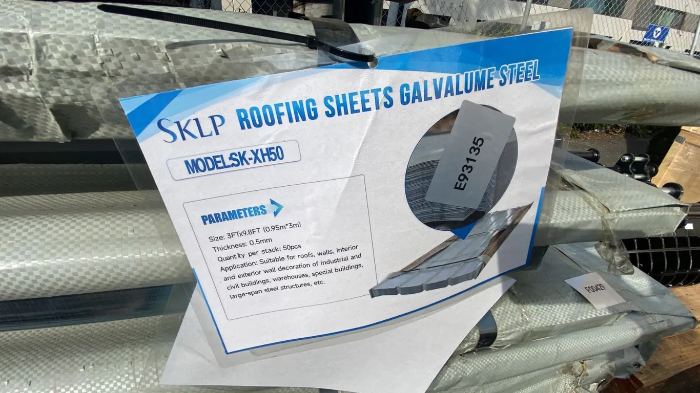 SKLP SK-XH50 3' X 9'8" WHITE GALVALUME STEEL ROOFING SHEETS- 50 PCS TOTAL