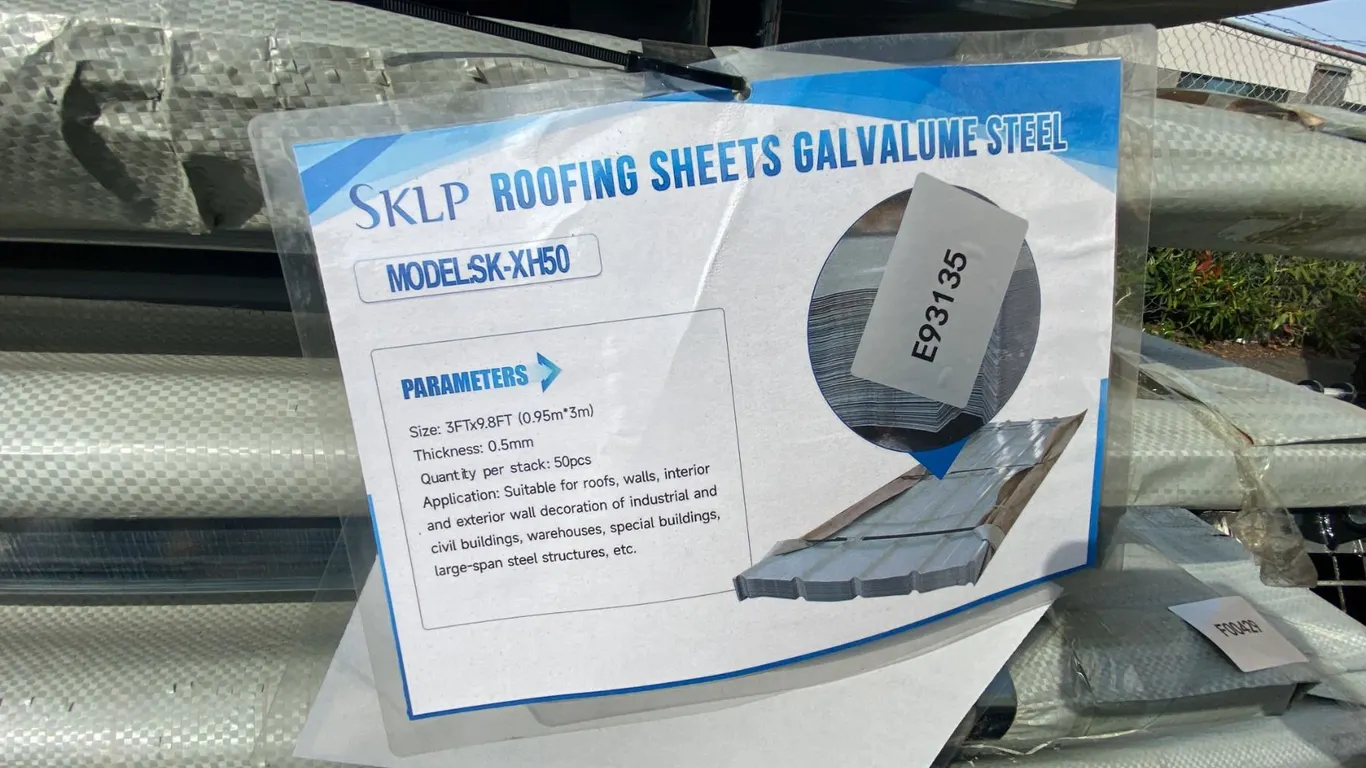 SKLP SK-XH50 3' X 9'8" WHITE GALVALUME STEEL ROOFING SHEETS- 50 PCS TOTAL