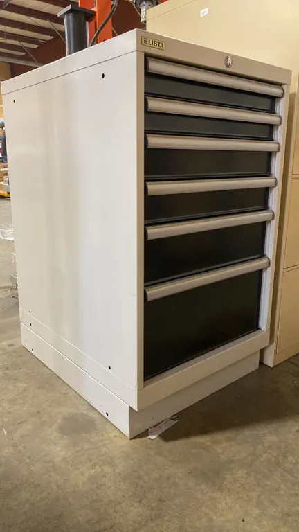 LISTA METAL 6 DRAWER STORAGE CABINET *NO KEY, DRAWERS LOCKED CLOSED*