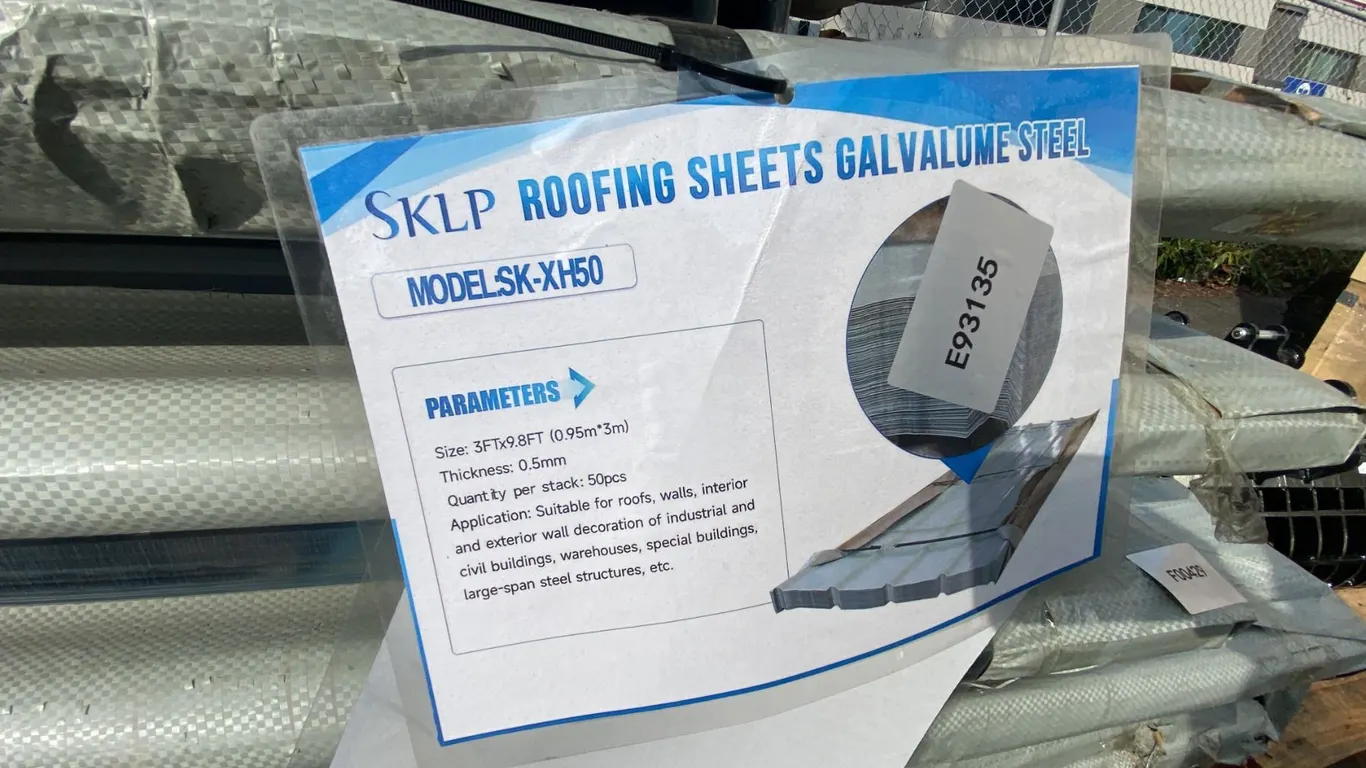 SKLP SK-XH50 3' X 9'8" WHITE GALVALUME STEEL ROOFING SHEETS- 50 PCS TOTAL