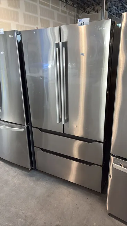 MIDEA MRQ23BCAST 4-DOOR FRENCH DOOR REFRIGERATOR, 22.5 CU. FT., COUNTER-DEPTH, DUAL FREEZER DRAWERS