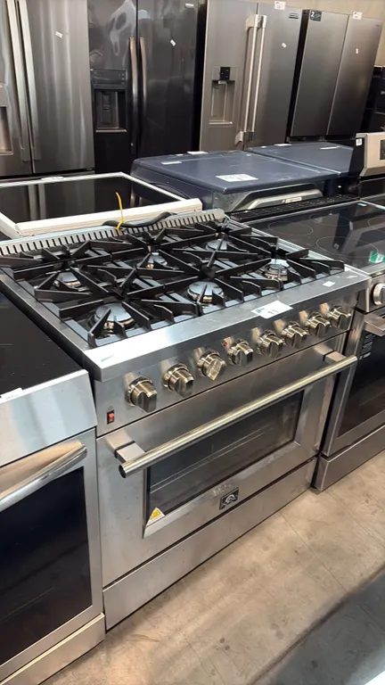 FORNO ALTA QUALITA 36-INCH FREESTANDING STAINLESS STEEL GAS RANGE, 6 BURNERS, CONVECTION OVEN