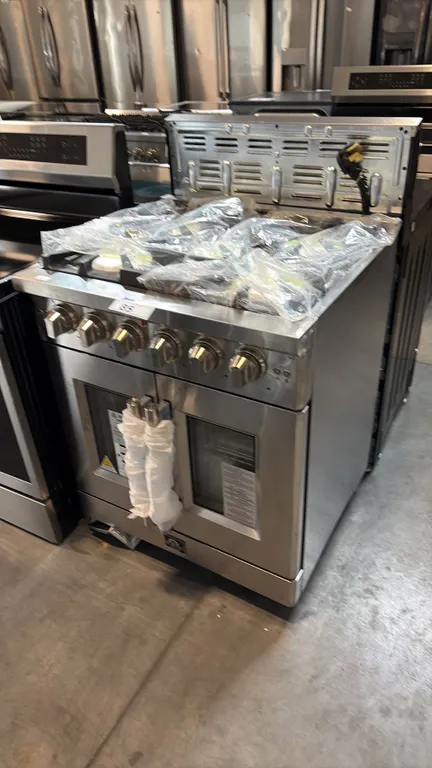 FORNO CAPRIASCA FFSGS6460-30 FRENCH DOOR GAS RANGE, 30-INCH, 5 BRASS BURNERS, CONVECTION