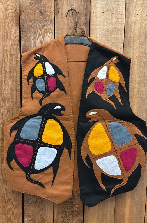 ORIGINAL PAUL JOHNNY WEARABLE ART HAND-STITCHED FLANNEL VEST