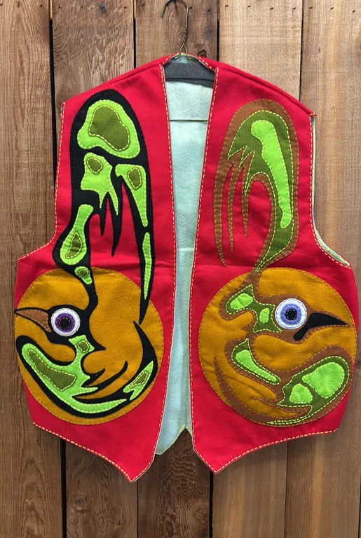 ORIGINAL PAUL JOHNNY WEARABLE ART HAND-STITCHED FLANNEL VEST