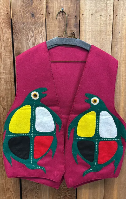ORIGINAL PAUL JOHNNY WEARABLE ART HAND-STITCHED FLANNEL VEST