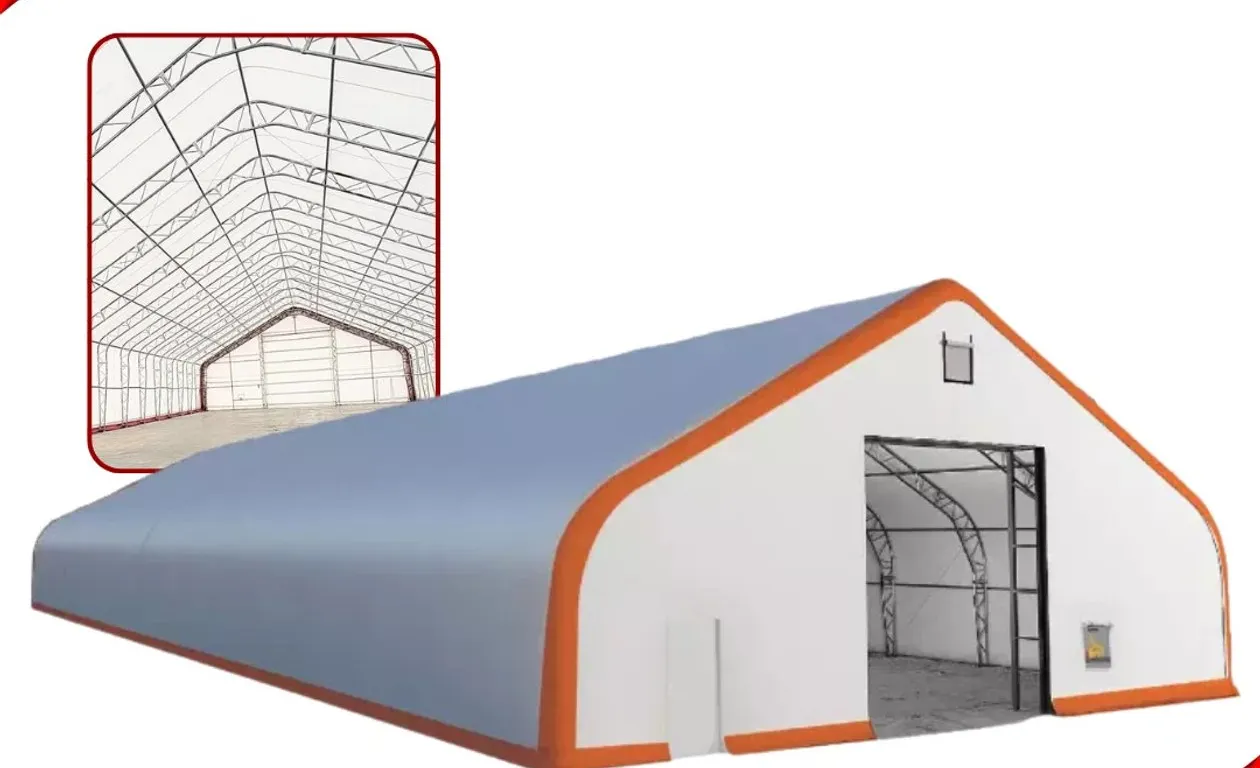 NEW 50X100X26 DUAL TRUSS 21OZ PVC STORAGE SHELTER