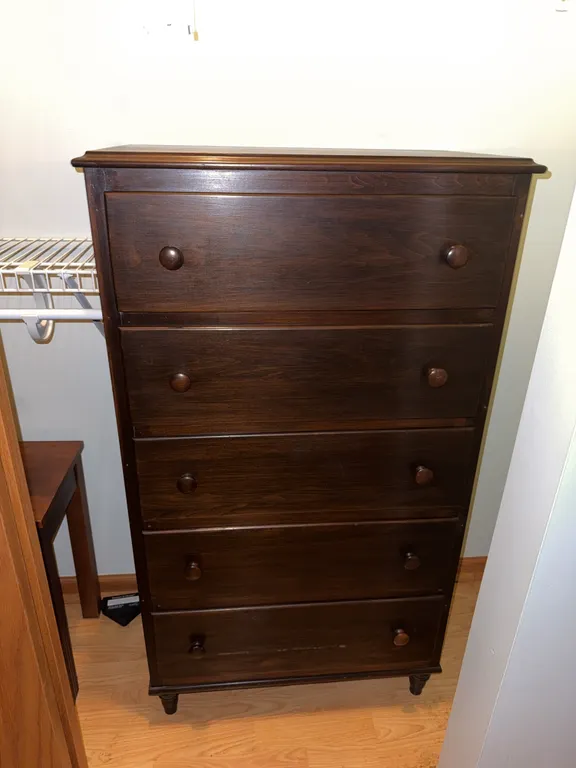 Vintage Five-Drawer Tall Chest of Drawers