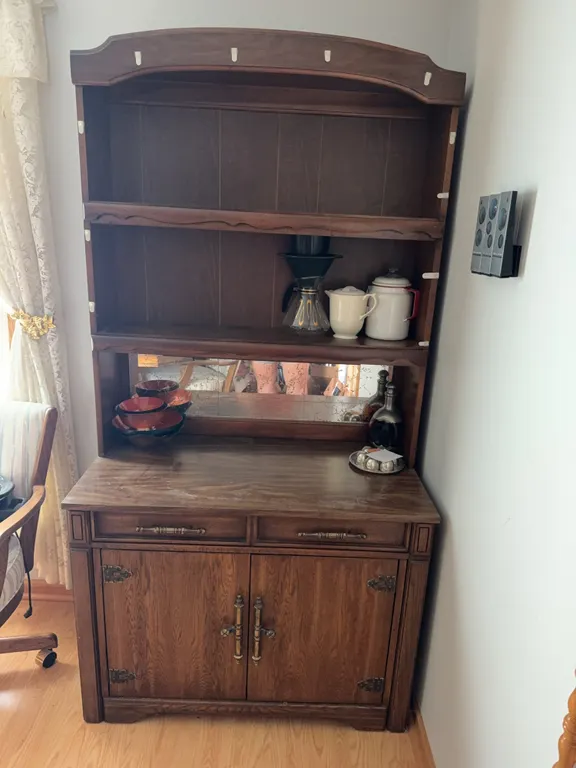 Vintage Wood Hutch / China Cabinet