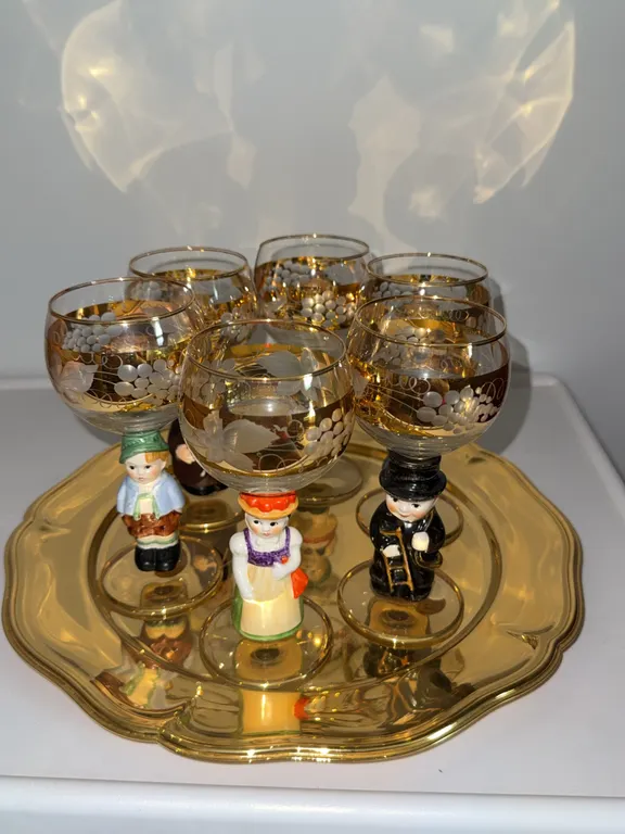Vintage Goebel Hummel Figural Wine Goblets – Set of 6