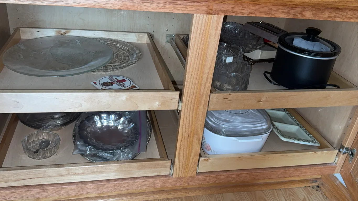 Assorted Glassware, Serving Pieces & Kitchenware