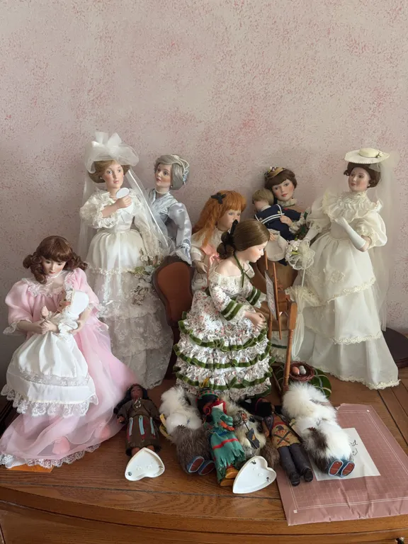 Porcelain Collector Dolls & Native American Style Dolls