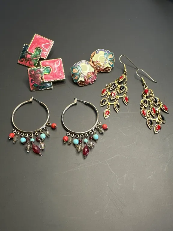 Vintage Earrings in Mixed Styles and Colors